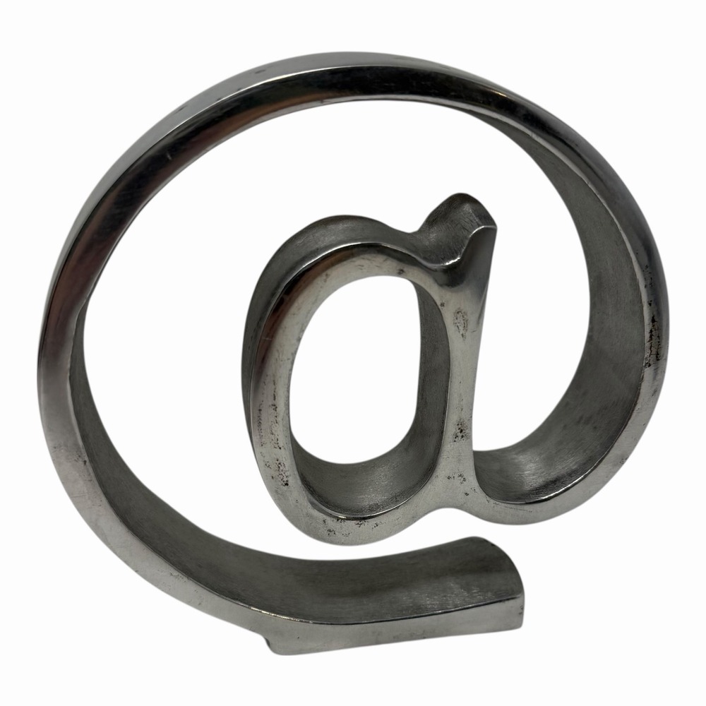 Metal At Sign - Paper Weight - Silver - @ -‎ 3.25 x 3.25" - Typography Decor